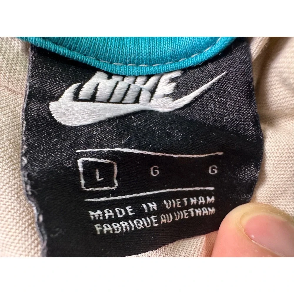 NIKE N7 L Mismatched Sleeve‎ T-Shirt Embroidered W/ Holes & Stains